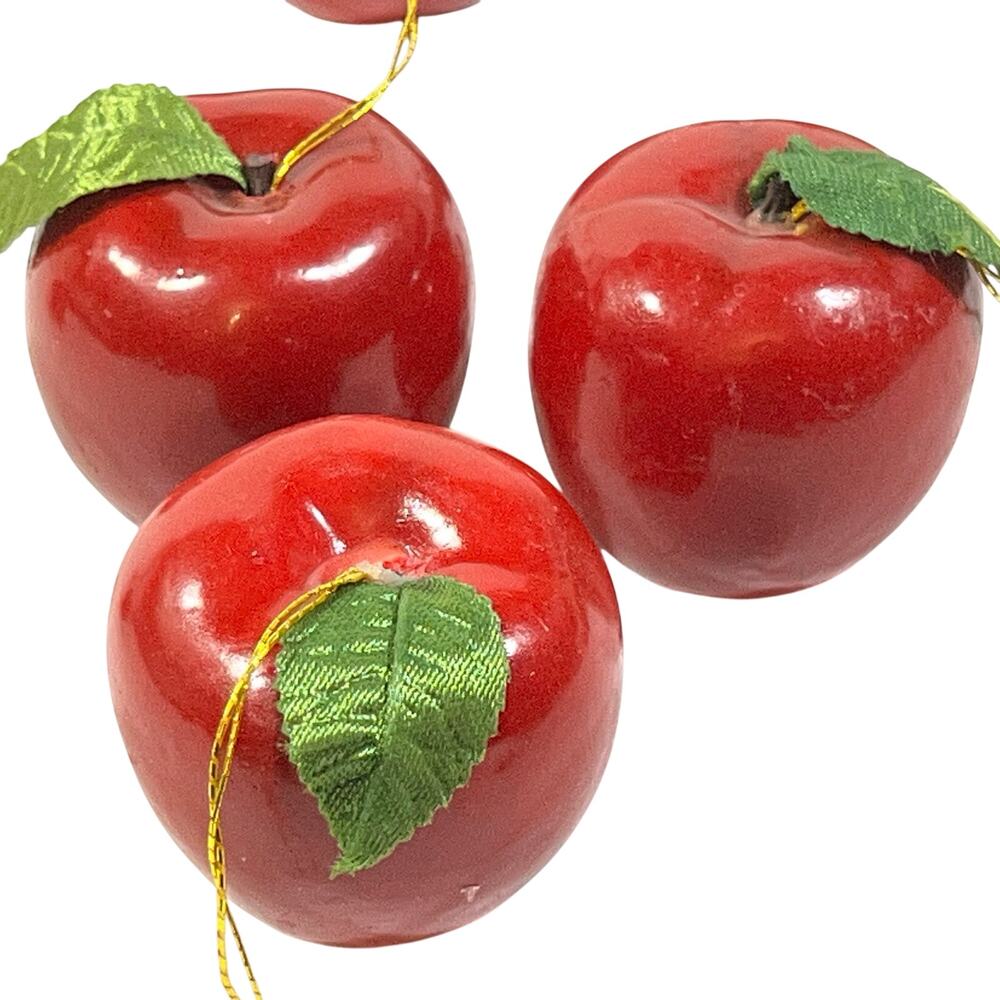 Red Apple Christmas Ornament Lot Plastic Fruit Multi Size 21 Pcs Teachers Tree - Picture 7 of 14